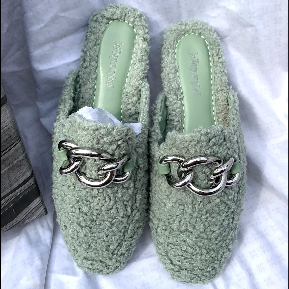 Jeffrey Campbell Loafer Shearling Slipper Mule 11